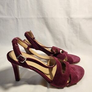Naturalizer Burgundy Suede Strappy Heels